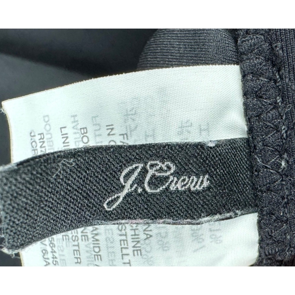 J.Crew One Piece Swimsuit Womens 4 Black Ruched Halter V-Neck Classic Swimwear‎ - Picture 6 of 10